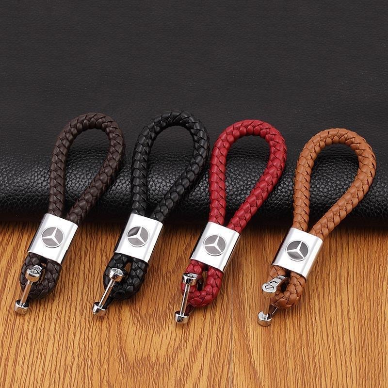  Hamdecro Genuine Leather Keychains, Handmade Knit