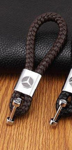 Hand-knitted Mercedes Leather Key Chain