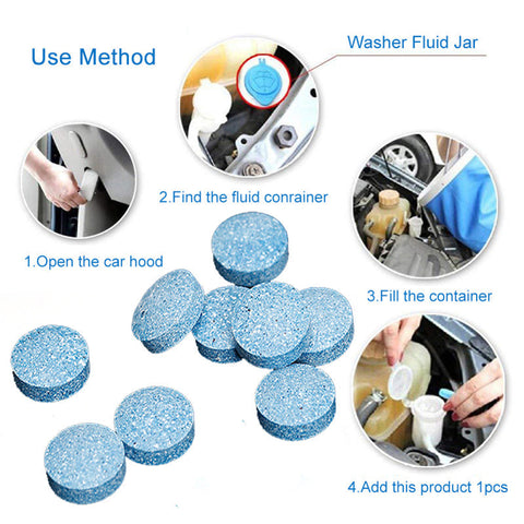 50 Pcs Car Cleaning Tablets for Windshield Fluid