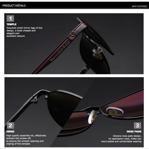 Mercedes Aviator Sunglasses - UV400 Protection!